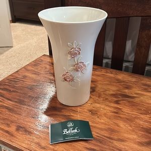 Belleek Peony Vase